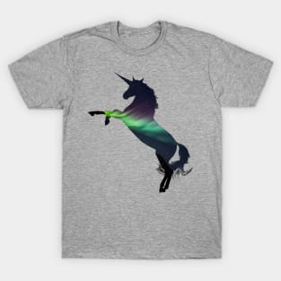 Aurora Borealis unicorn Silhouette T-Shirt